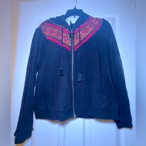 Anthropologie sequins embellished hooded sweatshirt.